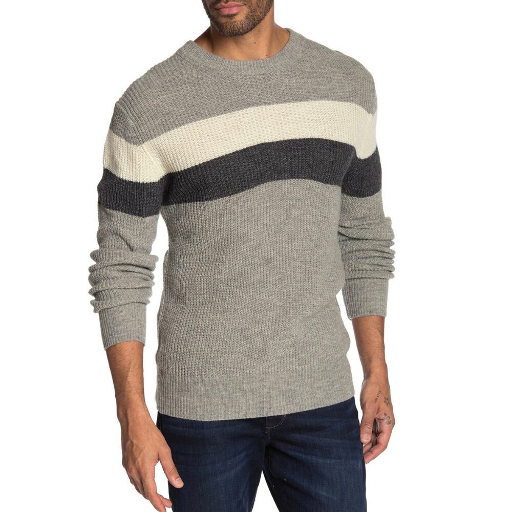 Slate & Stone Emory Men's Colorblock Crewneck Sweater XXL Gray